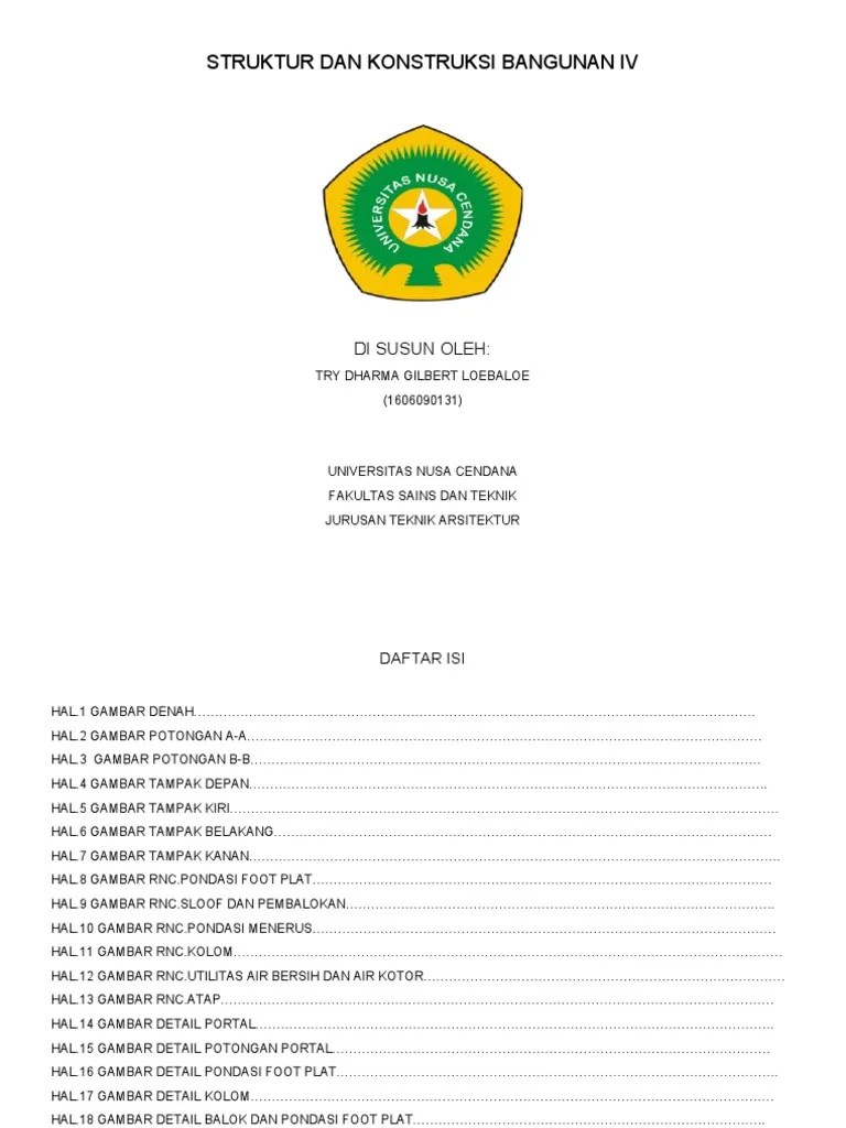 Laporan Struktur Dan Konstruksi Bangunan Pdf - Minimal Pattern Collection - Mobile Quality