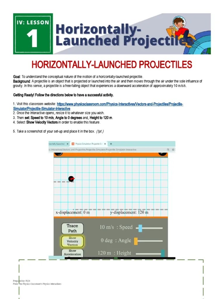 Activity1 Horizontally Launched Projectiles 1 | PDF | Projectiles ...