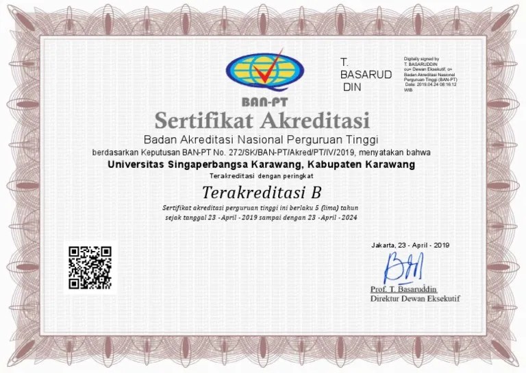 Jurusan kuliah unsika, jenjang, akreditasi. Akreditasi Unsika Pdf