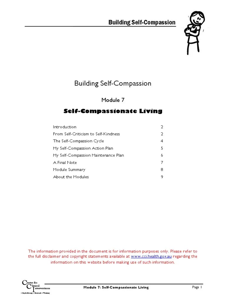 Building Self-Compassion - 07 - Self-Compassionate Living | PDF | Compassion | Emotions