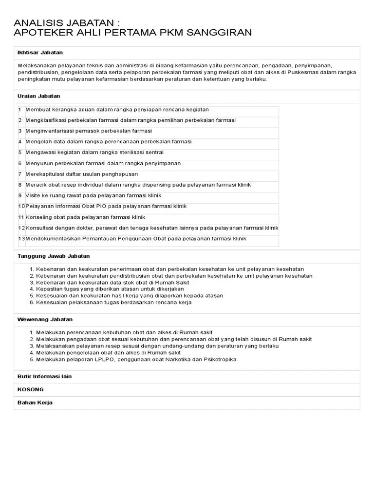 Apoteker - Ahli Pertama | PDF