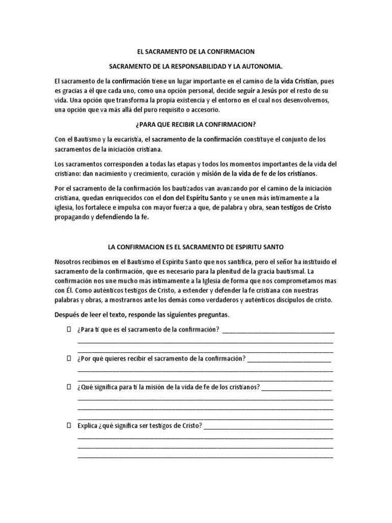 El Sacramento De La Confirmacion. Taller. | Descargar Gratis PDF ...
