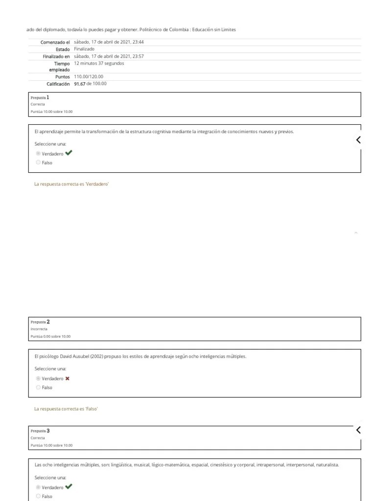 EVALUACIÓN - MÓDULO 4 - Revisión Del Intento | PDF | Aprendizaje ...