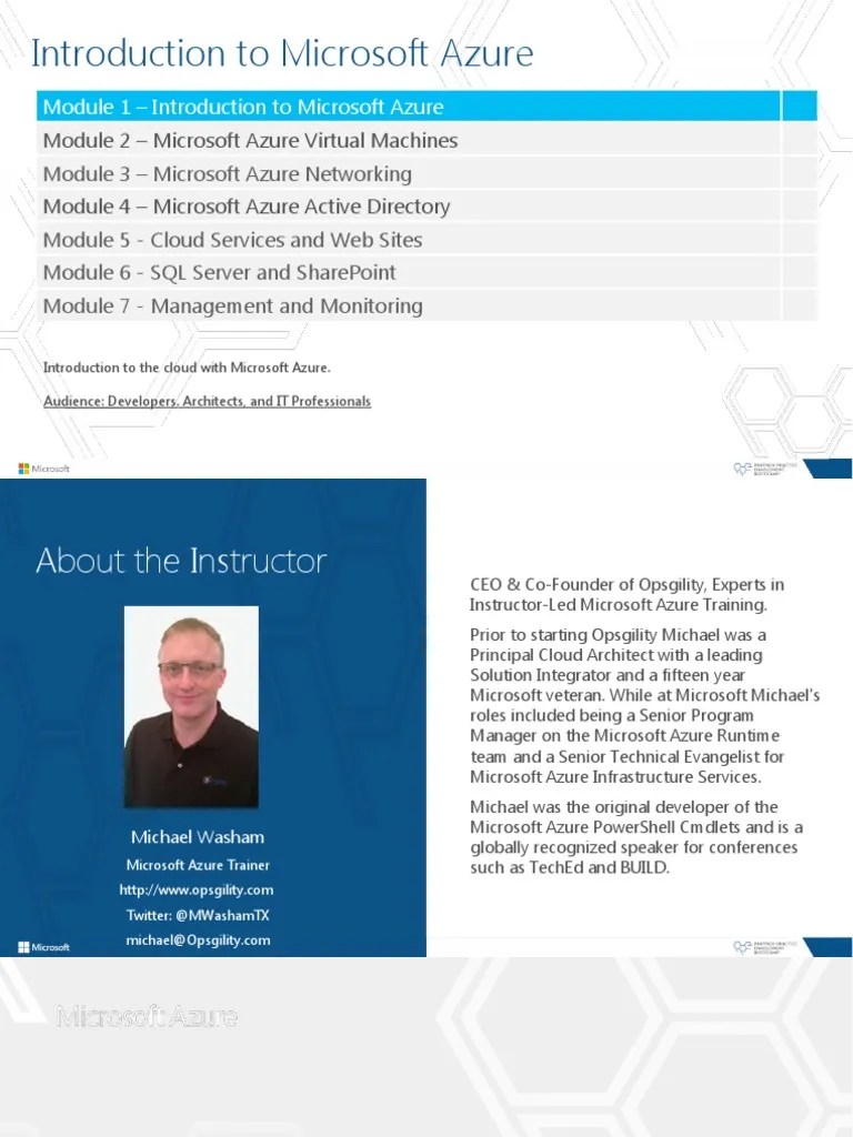 Module 1 - Introduction To Microsoft Azure | PDF | Microsoft Azure ...