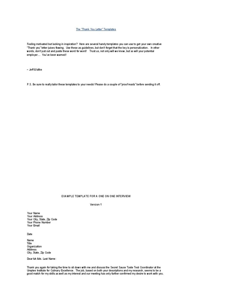 Follow Up Thank You Email After Second Interview Free Word Download | PDF | Human Nature ...