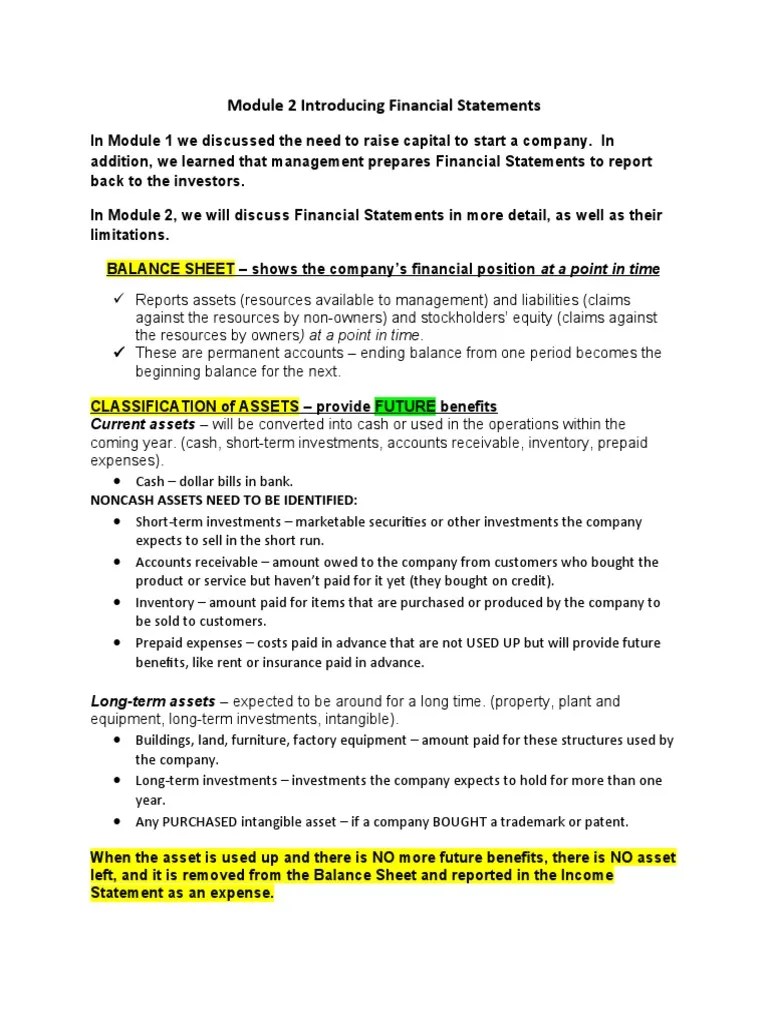 Module 2 Introducting Financial Statements - 6th Edition | PDF | Equity ...