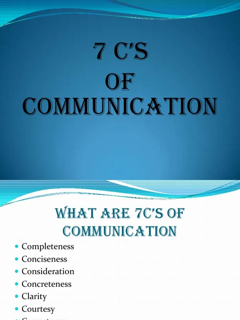 7 Cs Of Communication | PDF | Sentence (Linguistics) | Jargon