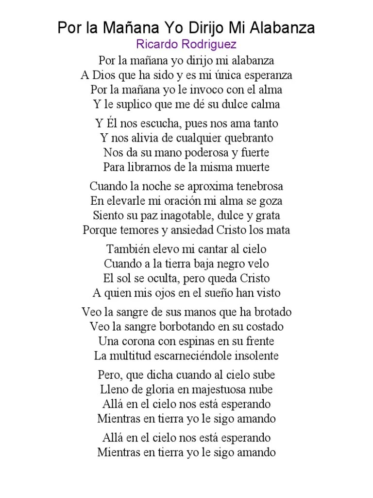 Por La Mañana Yo Dirijo Mi Alabanza | PDF