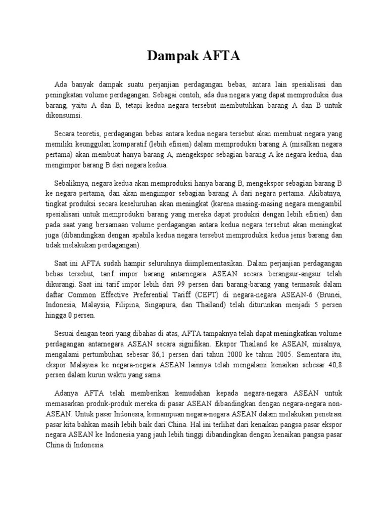 Dampak AFTA | PDF