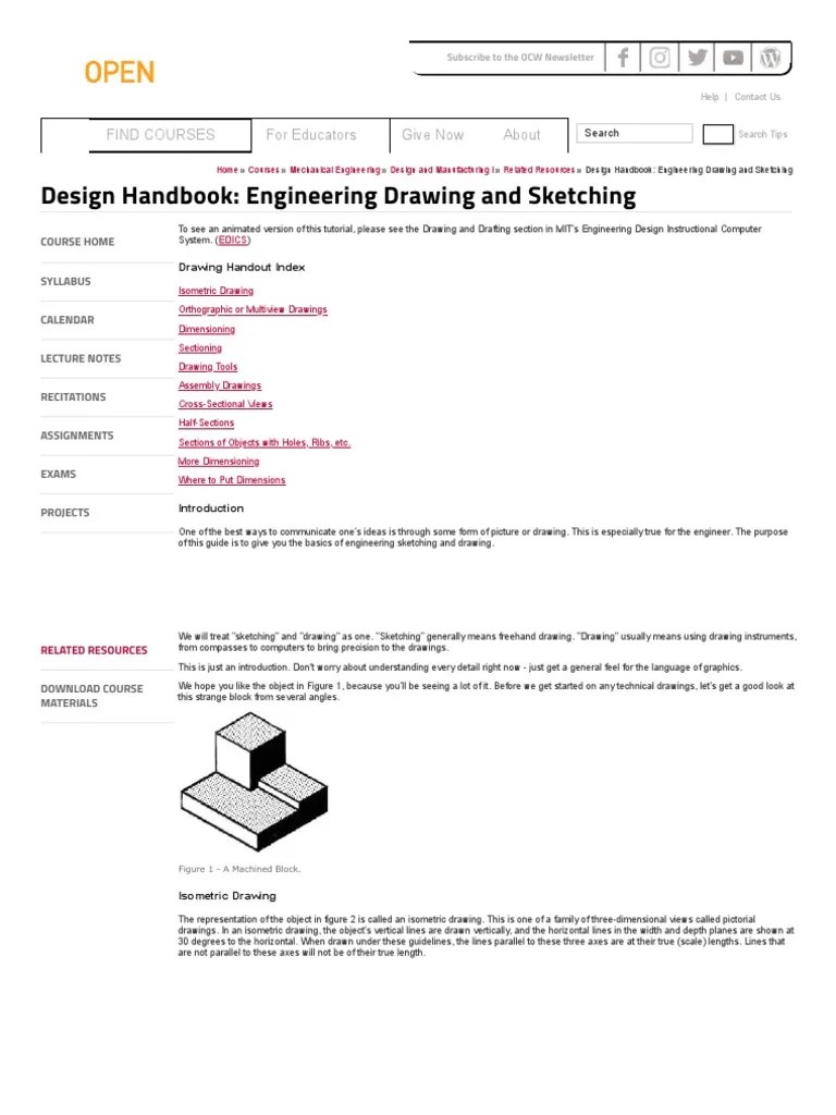 Design Handbook - Engineering Drawing And Sketching | PDF | Technical Drawing | Geometry