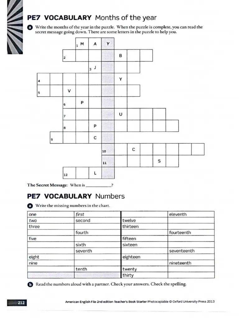 Months & Numbers | PDF