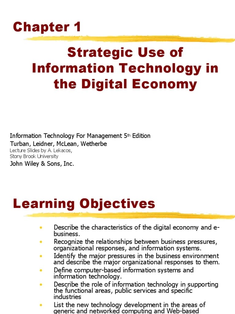 Ch01-Strategic Use Of IT In Digital Economy | PDF | Information System ...