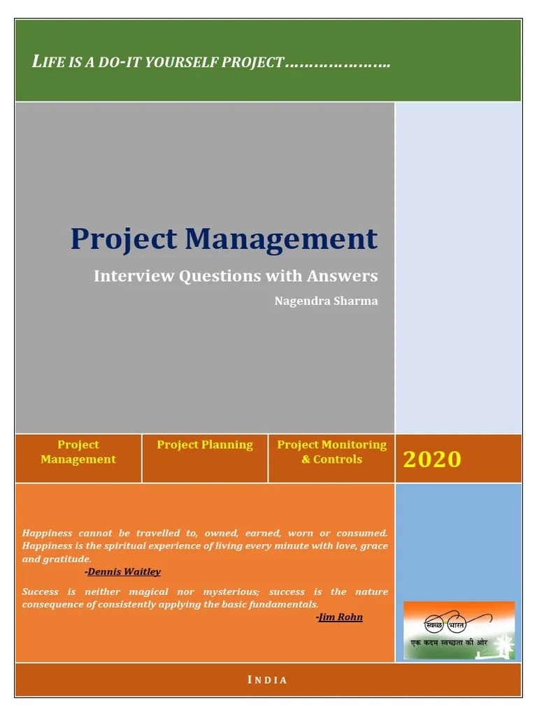 Project Management: Interview Questions With Answers | PDF | Project ...