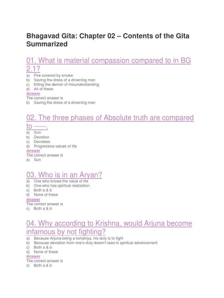 Bhagavad Gita Chapter 02 | PDF | Bhagavad Gita | Indian Philosophy