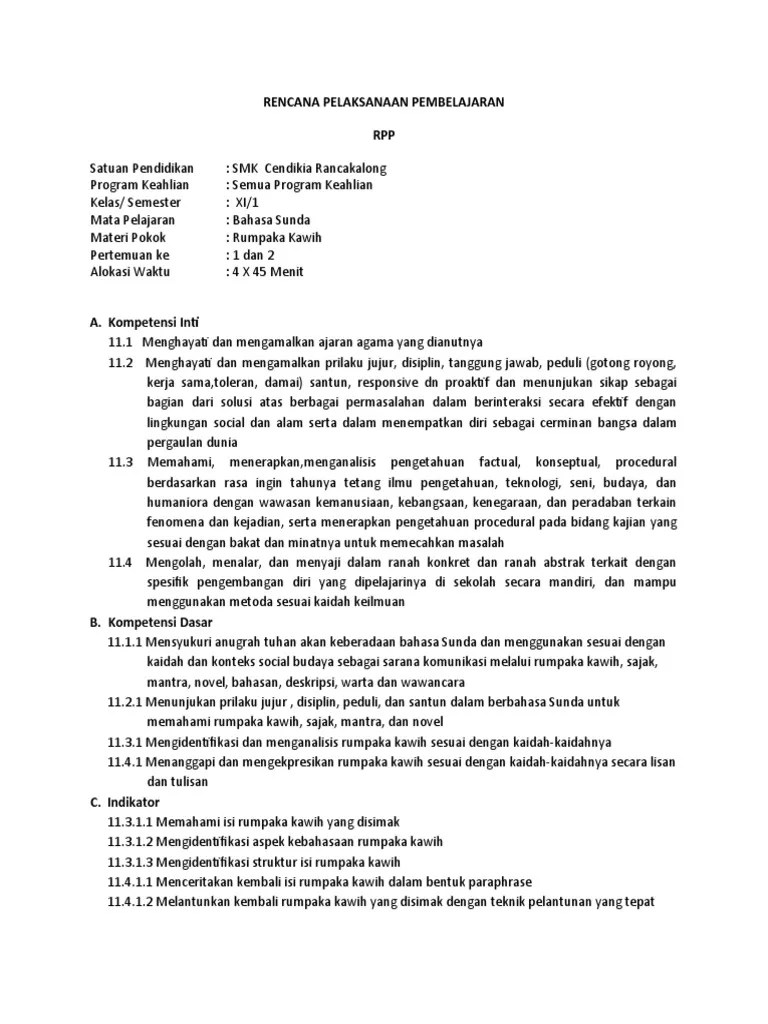 RPP Rumpaka Kawih | PDF