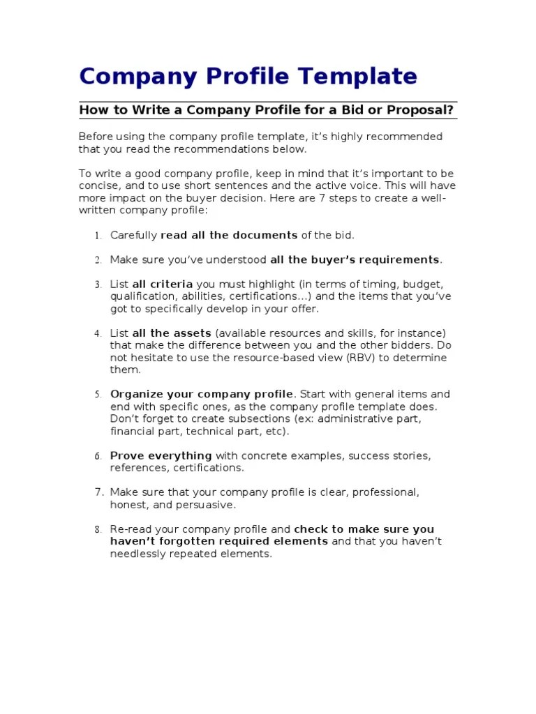 Company Profile Template