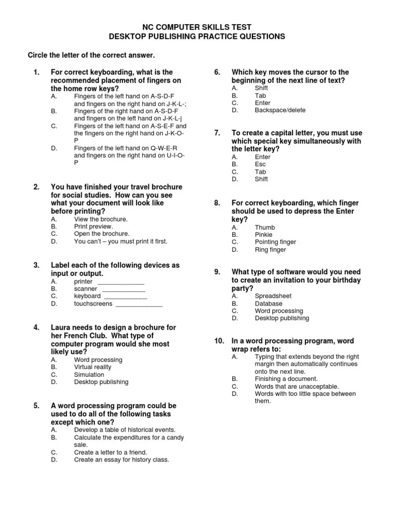 desktop multiple choice quiz computer keyboard text