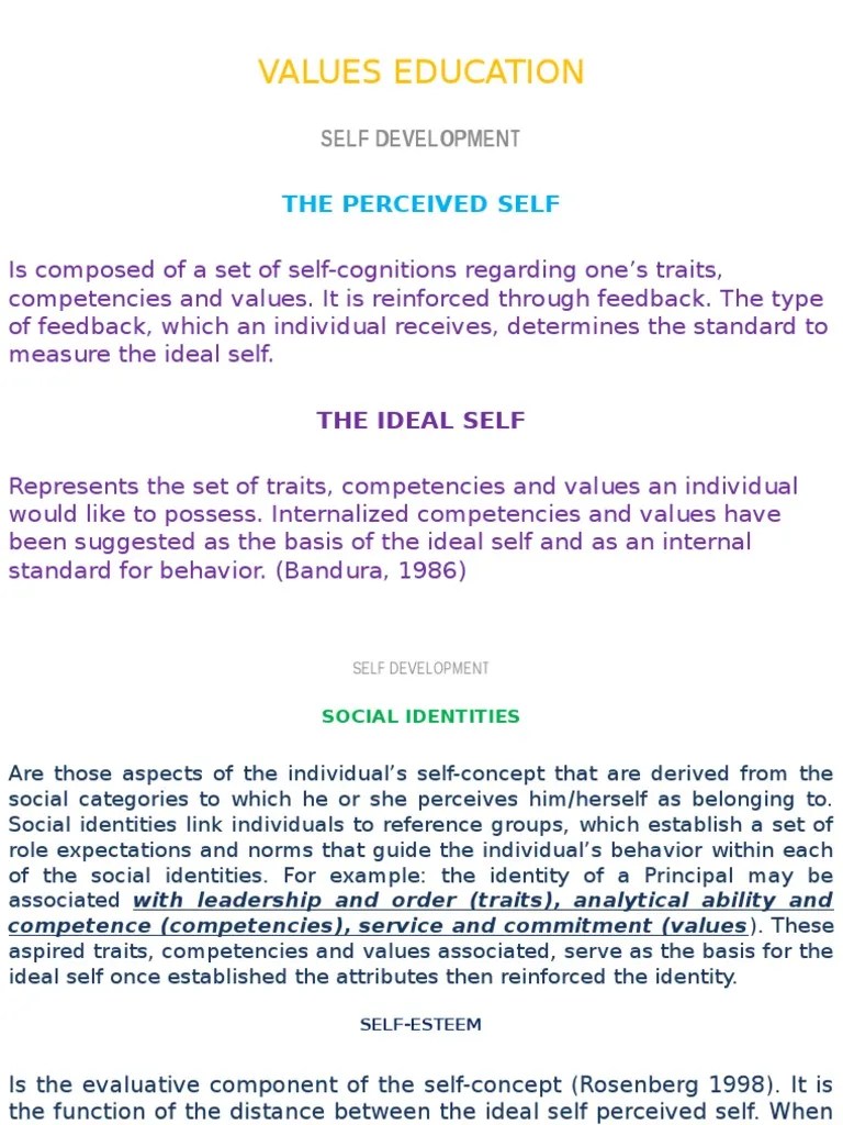 Values Education Self Development PDF Free | PDF | Morality | Free Will