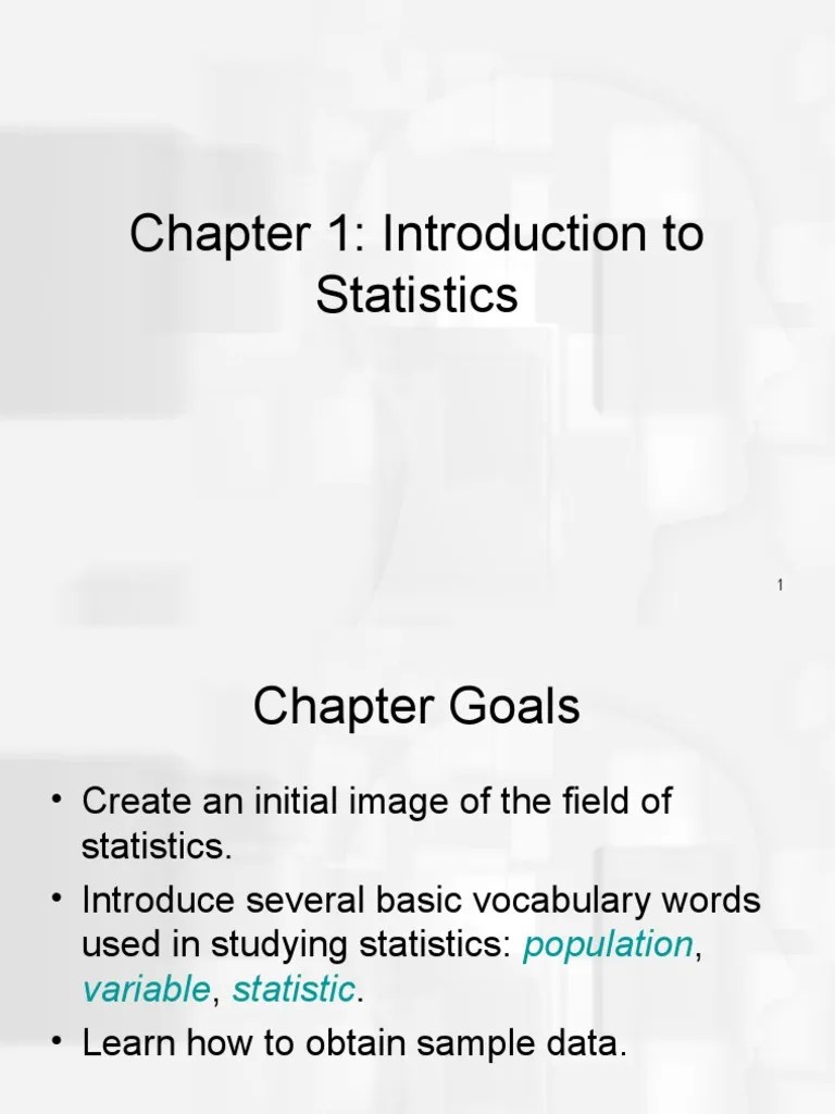 Chapter 1: Introduction To Statistics | PDF | Statistics | Sampling ...
