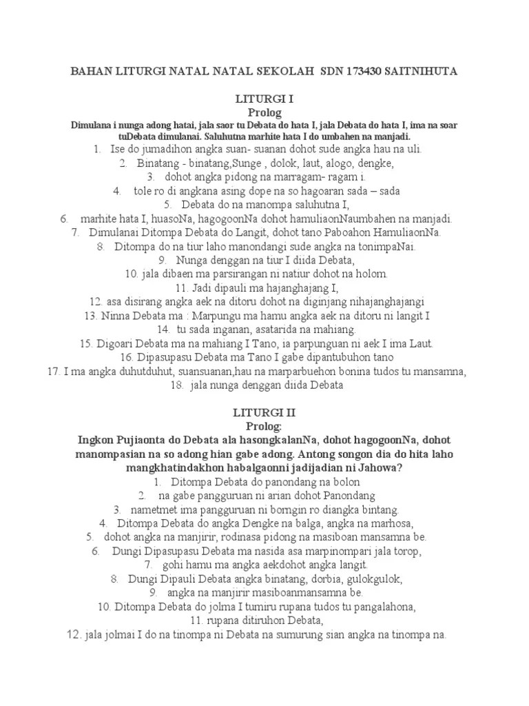 Bahan Liturgi Natal Natal Sekolah | PDF