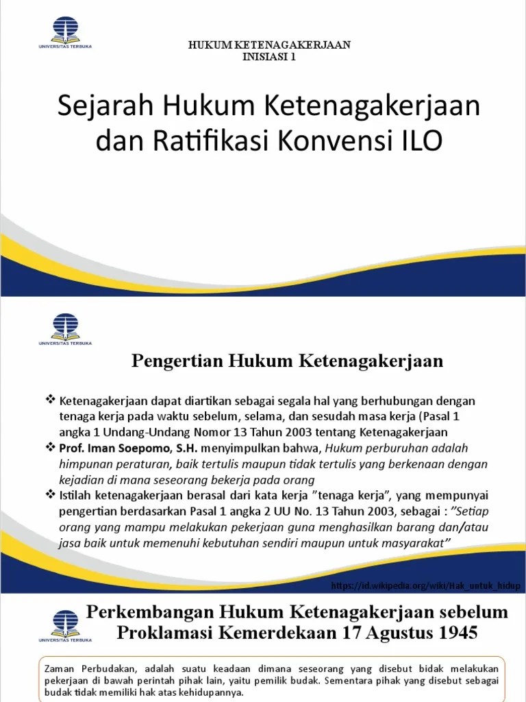 Konsepsi, sejarah dan jaminan konstitusional. Tuton Adb14336 Inisiasi 1 Hukum Ketenagakerjaan Pdf