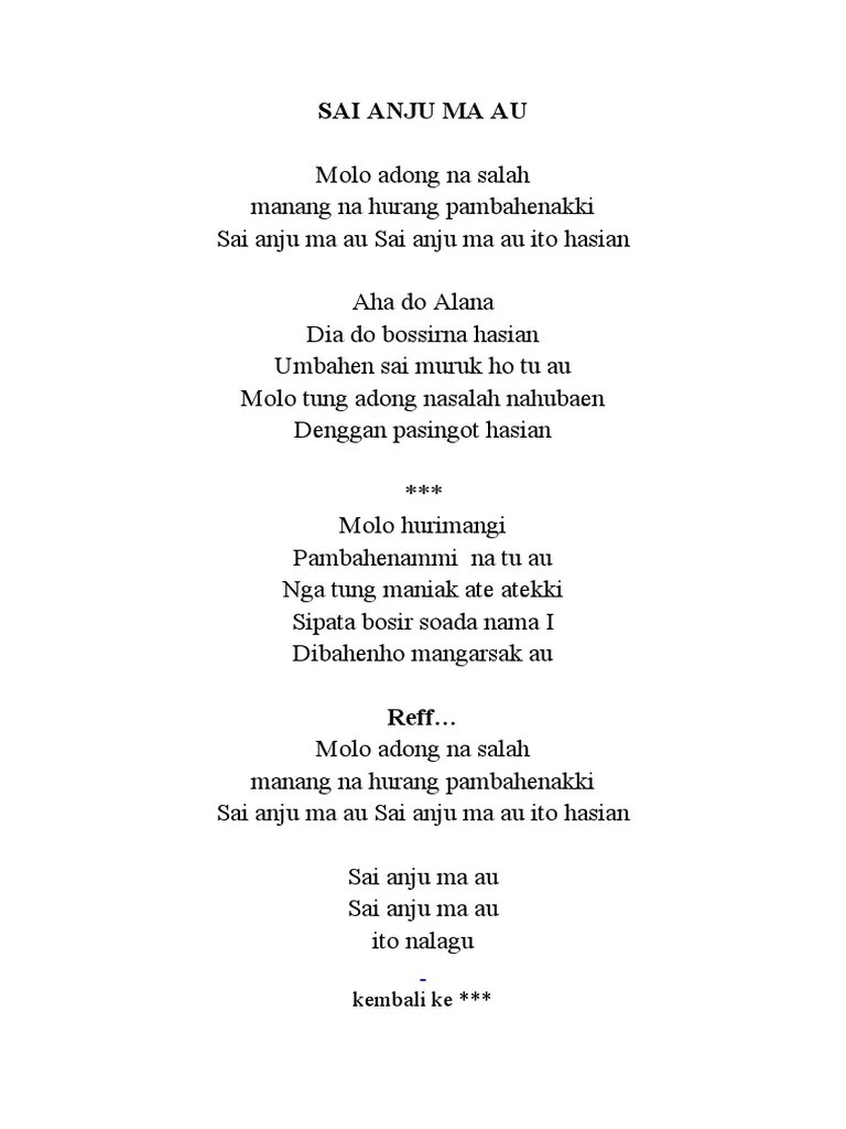 lagu dari album hioko tobelo 2. Sai Anju Ma Au