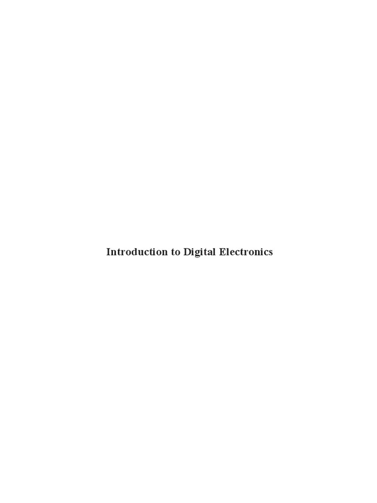 Introduction To Digital Electronics | PDF | Logic Gate | Bipolar ...