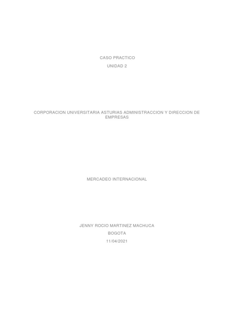 Caso Practico Unidad 2 Mercadeo Internacional | PDF | Publicidad | Moda