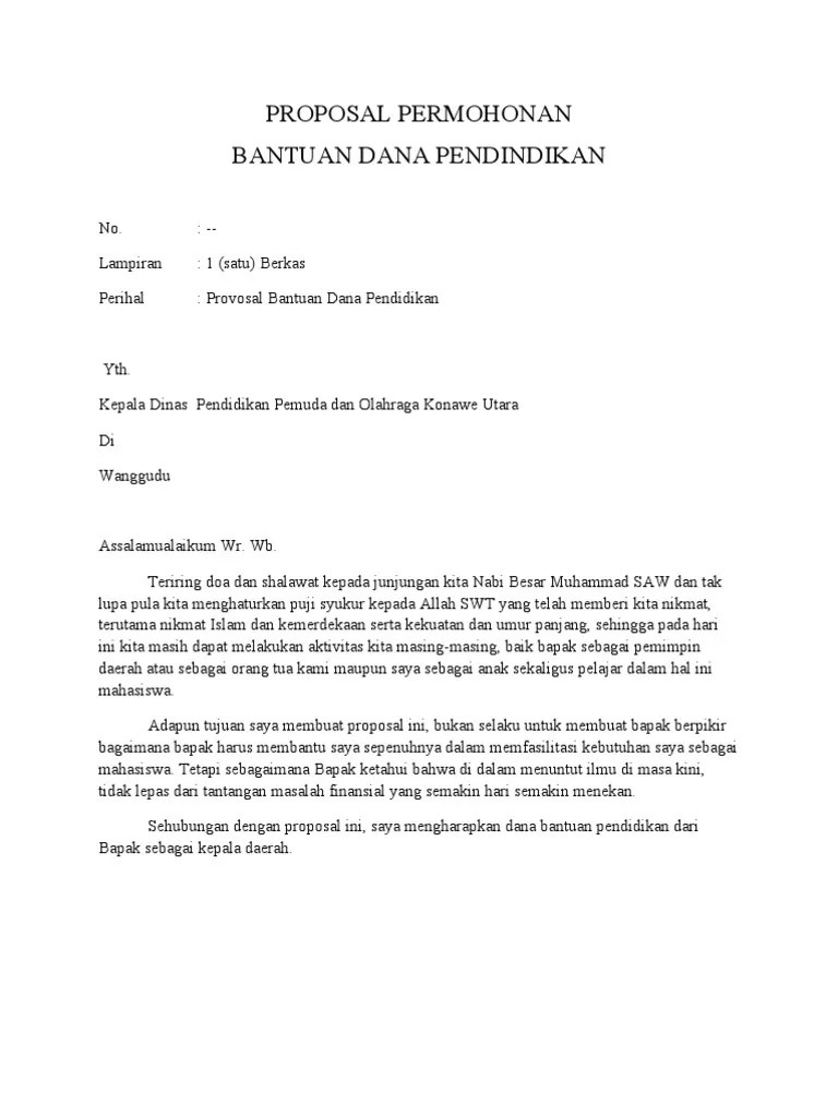 Proposal Bantuan Dana Pendidikan | PDF