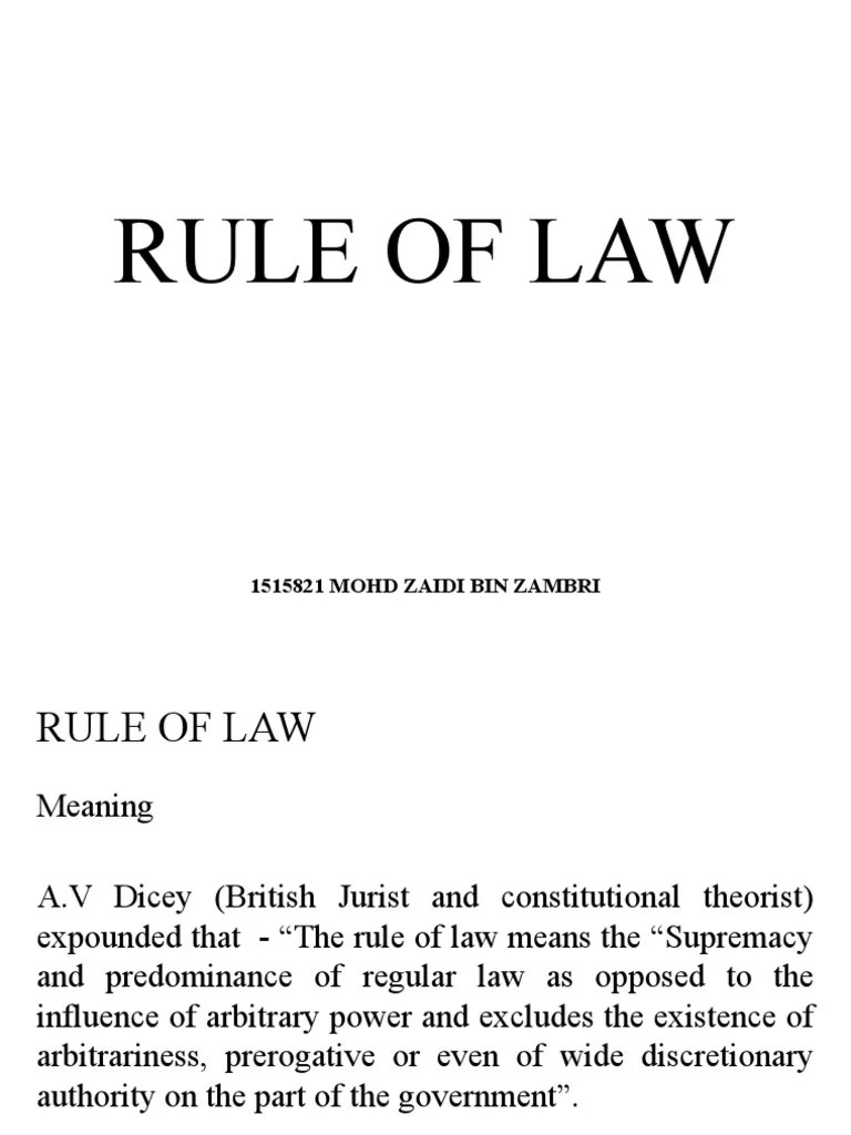 Rule Of Law And Separation Of Power | PDF | Rule Of Law | Separation Of Powers