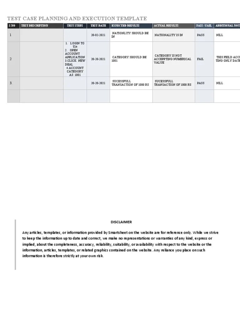 Test Case Planning And Execution Template | PDF | Computing | Business