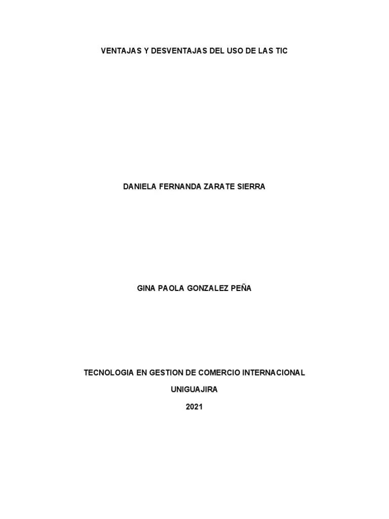 Ventajas Y Desventajas Del Uso De Las Tic | PDF | Tecnología De Información Y Comunicaciones ...