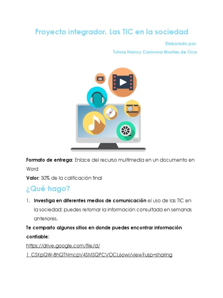 Proyecto Integrador - Las TIC En La Sociedad | PDF | Hashtag | Multimedia