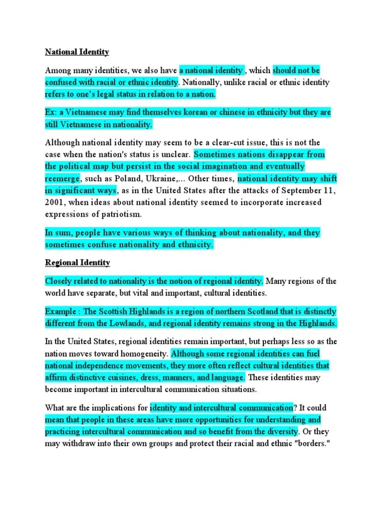 National Identity | PDF | Identity (Social Science) | Nation