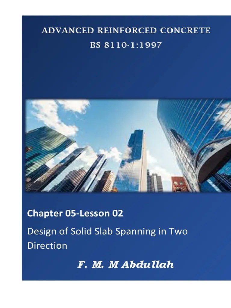 Unit 05 - Lesson 03 - Solid Slab Design Spanningtwo Direction | PDF | Beam (Structure) | Bending