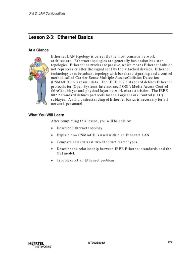 Lesson 2-3: Ethernet Basics: At A Glance | PDF | Ethernet | Computer ...