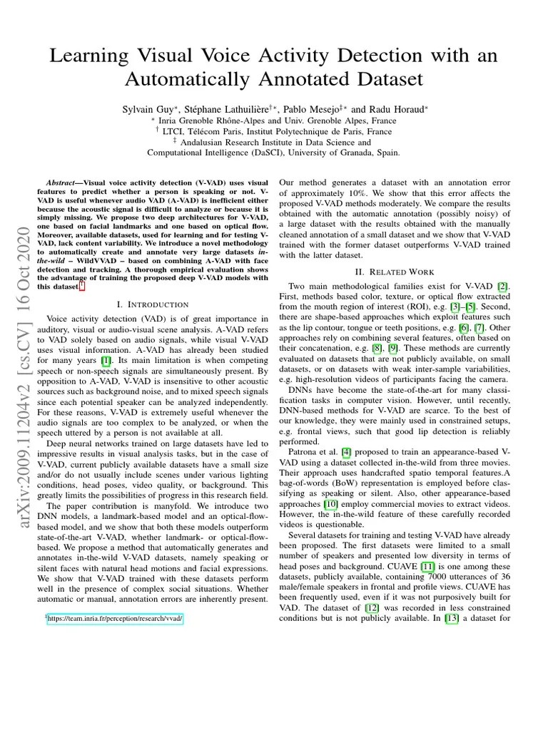Learning Visual Voice Activity Detection With An Automatically ...