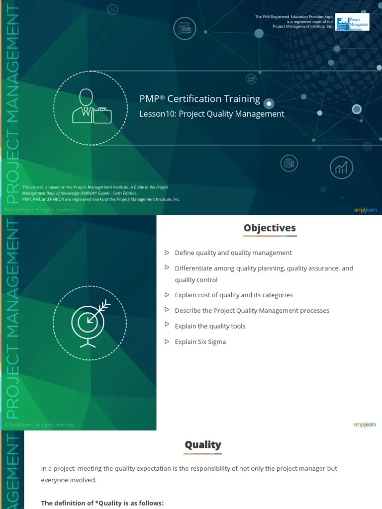 Lesson 10 - Project Quality Management | PDF | Project Management ...
