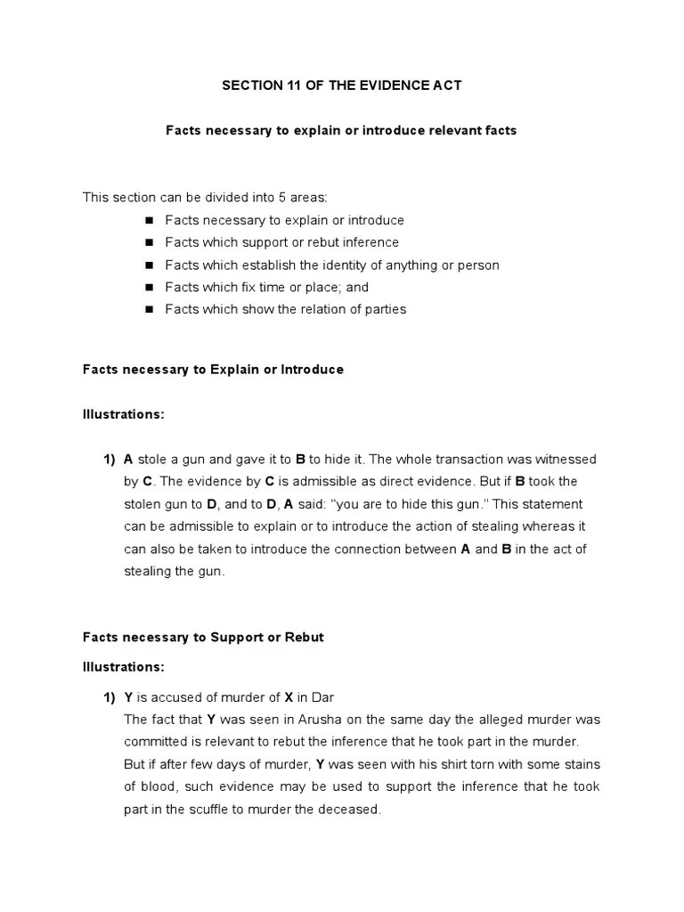Section 11 Of The Evidence Act Datius Didace | PDF | Deviance ...