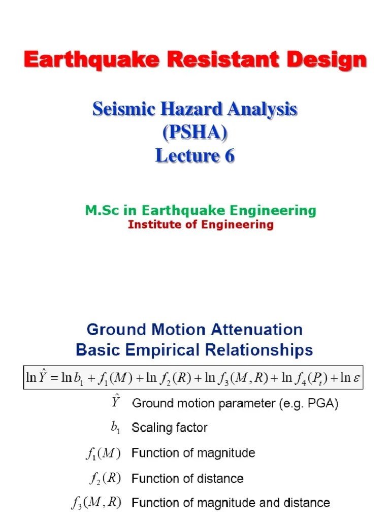 SRDS Lecture 6 Seismic Hazard Analysis (PSHA) | PDF | Poisson Distribution | Teaching Mathematics