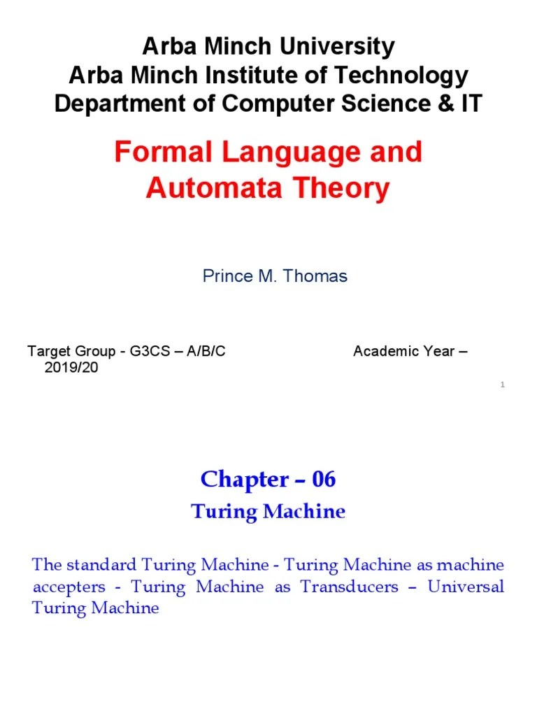 Chapter 06 - Turing Machine | PDF | Models Of Computation | Theory Of Computation