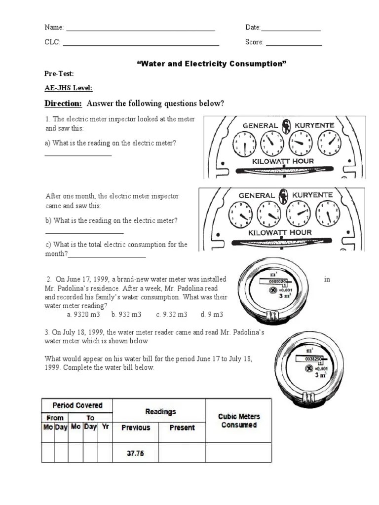Sponge and cotton is very porous, which makes it a natural absorber of water. Worksheets Ls3 Water And Electric Consumption Pdf Metrology Physics
