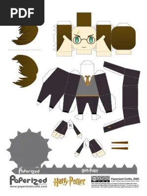 Now you can force your paper model of harry, hermione and the red hair dude goes to school. Harry Potter Papercraft Pdf