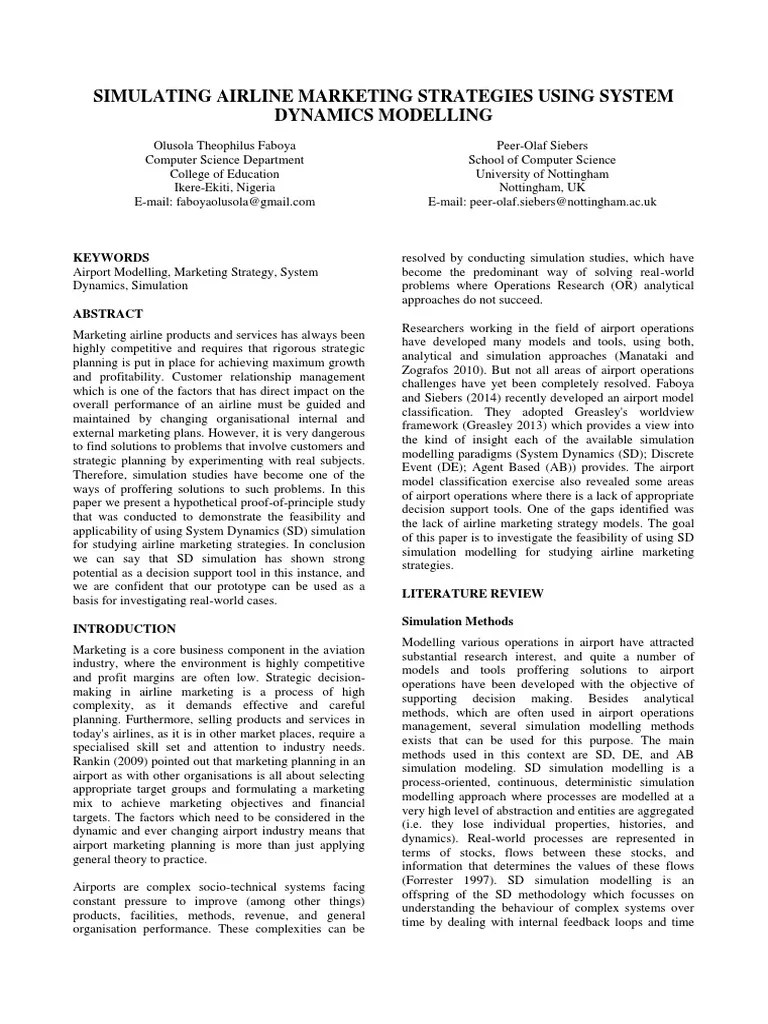 System Dynamic For Airline Marketing | PDF | Simulation | Marketing Strategy