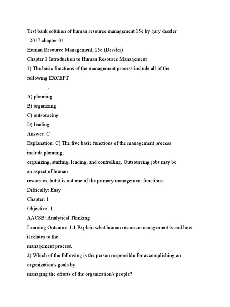 Chapter 1 Introduction To Human Resource Management | PDF | Human ...