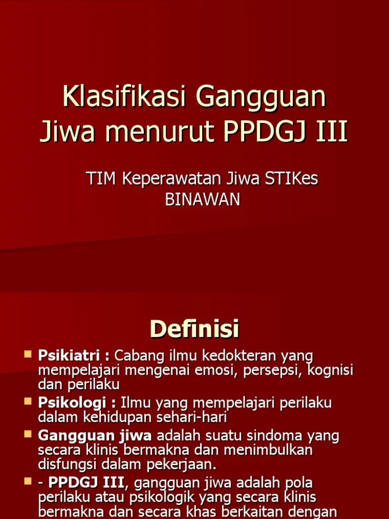 Klasifikasi Gangguan Jiwa Pdf