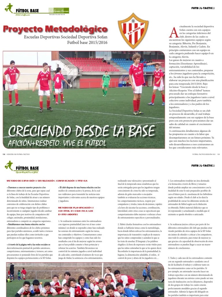 Proyecto Metodologico Escuelas Deportivas SD Sofan Futbol Base | PDF | Asociación De Futbol | Pelota