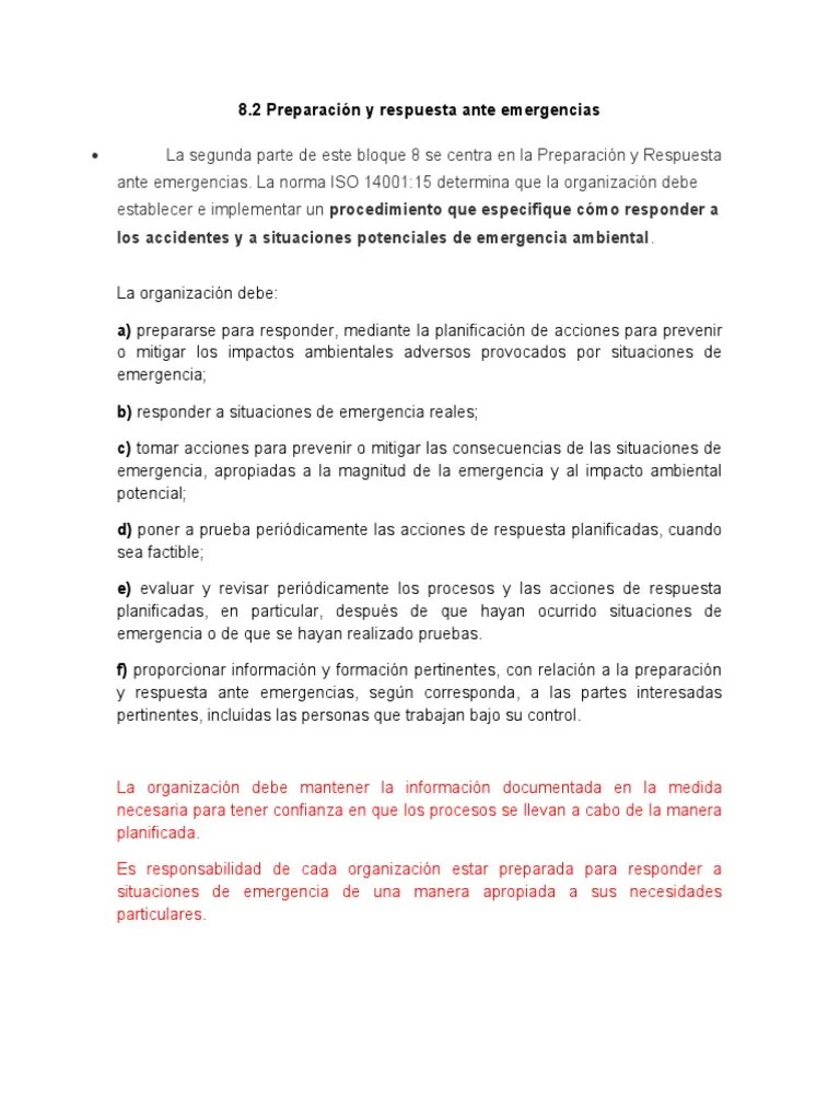 8,2 Preparacion Y Respuesta Ante Emergencias | PDF