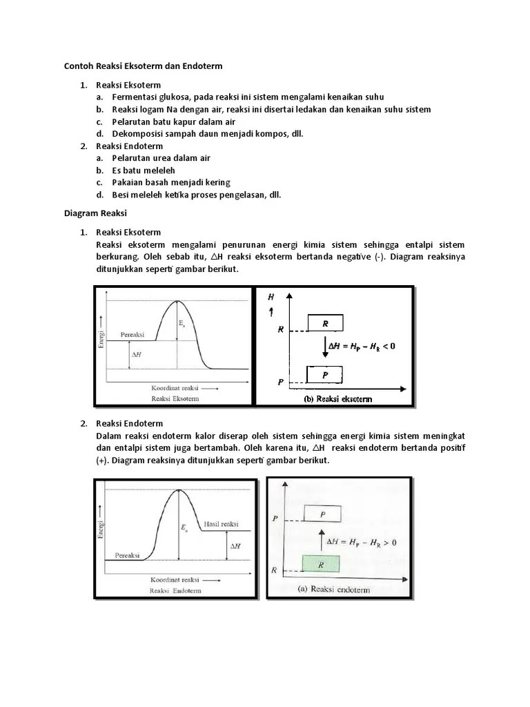 Contoh Reaksi Eksoterm Dan Endoterm | PDF