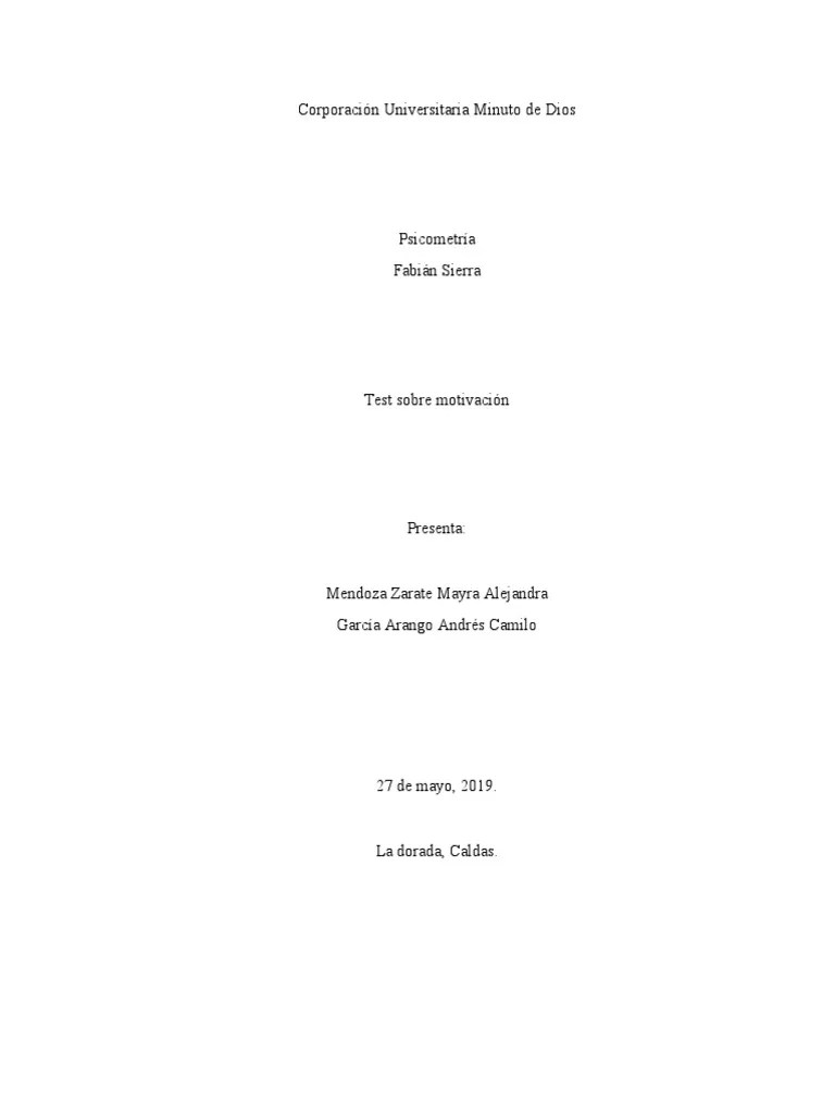 Test De Motivacion Padres | PDF | Motivación | Motivacional